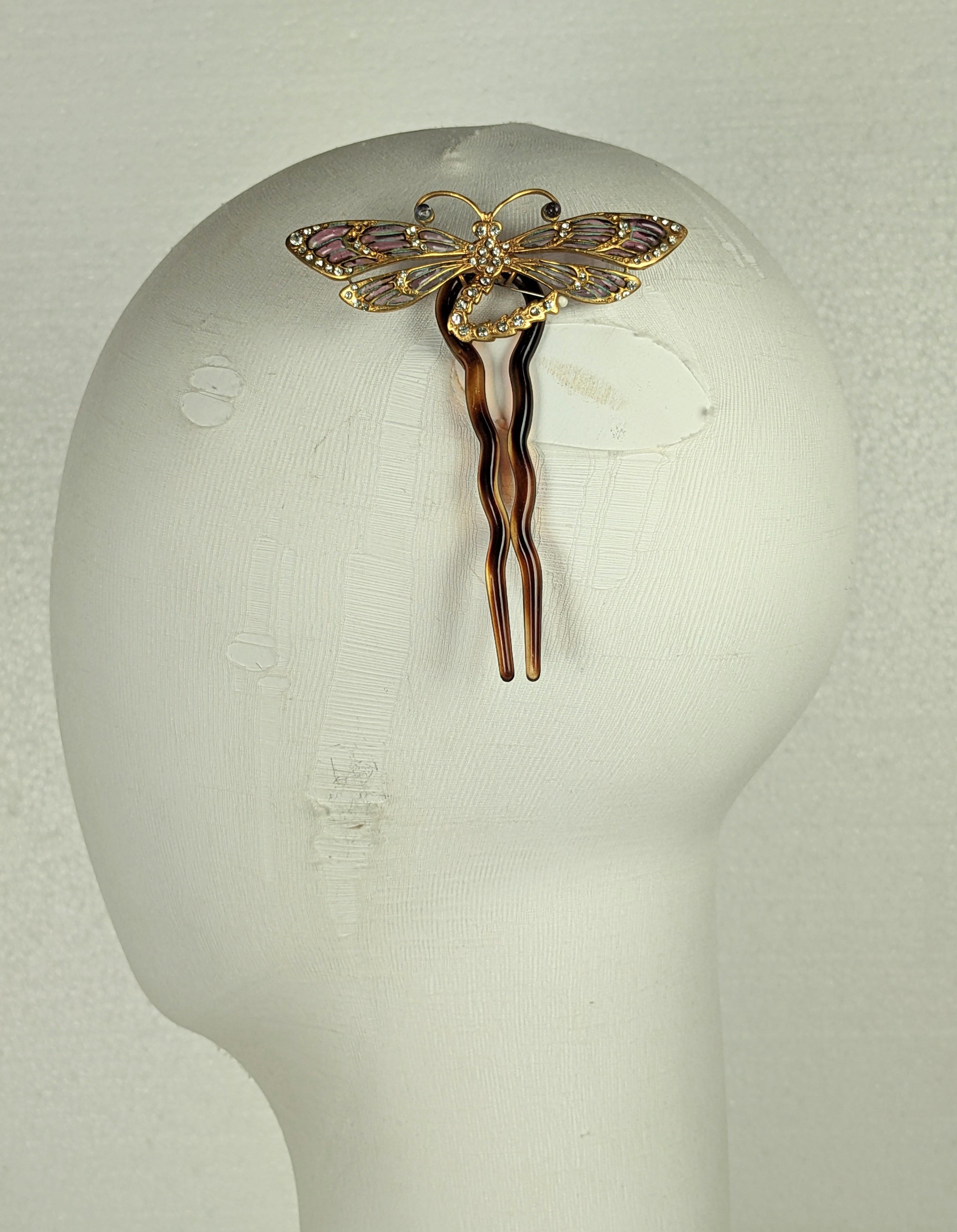 Poured Glass Dragonfly, Maison Gripoix for Alexandre Zouari For Sale 3