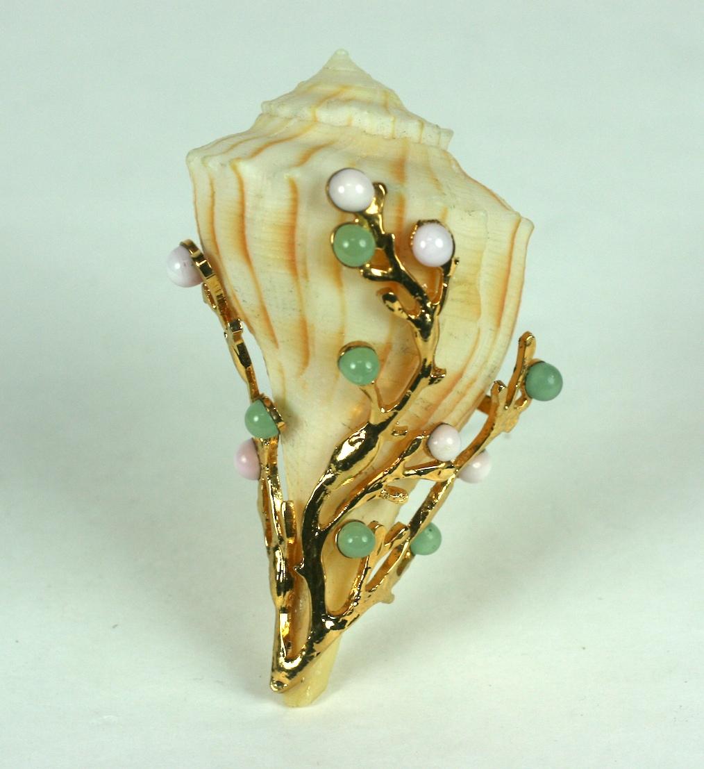 Poured Glass Jeweled Shell Clip, MWLC 2