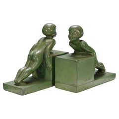 POUSSEE Sujetalibros Art Decó vintage de Janle para Max Le Verrier, Francia 1930