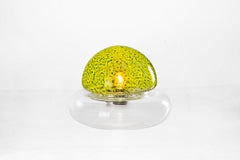 "Poveglia" Italian Yellow and Green Glass 1970s Table Lamp by Gae Aulenti