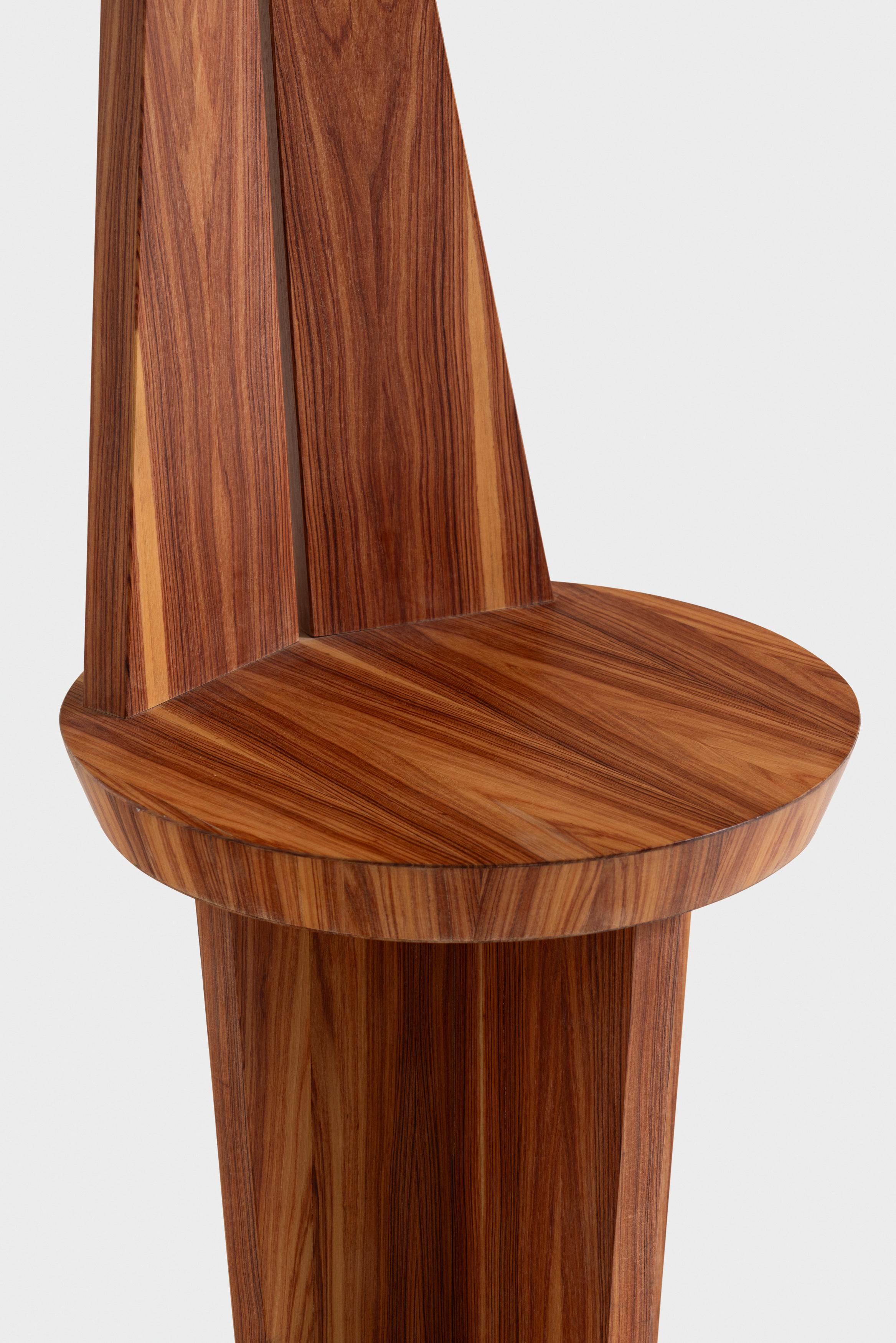 Silla Povera de madera de toulipán brasileña e inserto de cobre de Antonio Aricò Siglo XXI y contemporáneo en venta