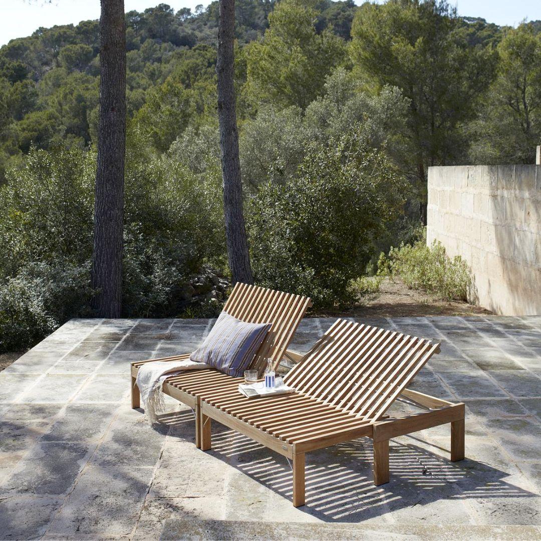 Contemporary Povl B. Eskildsen Outdoor 'Riviera' Lounge Chair in Teak for Skagerak For Sale