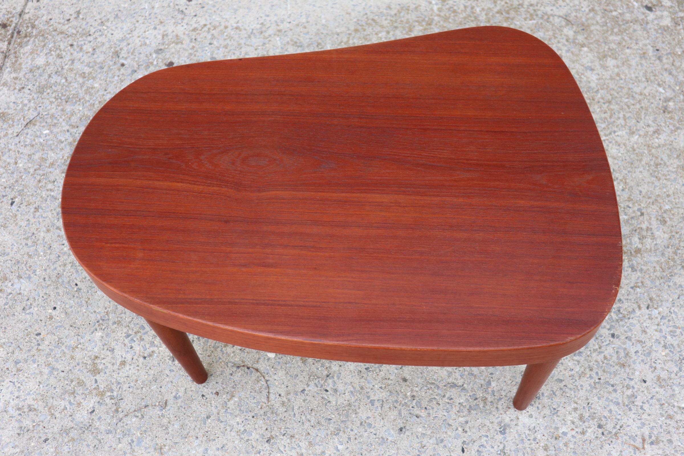 Mid-Century Modern Povl Dinesen Danish Biomorphic Side Table in Teak
