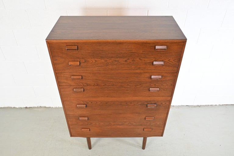 Povl Dinesen Danish Modern Teak Highboy Dresser For Sale at 1stDibs