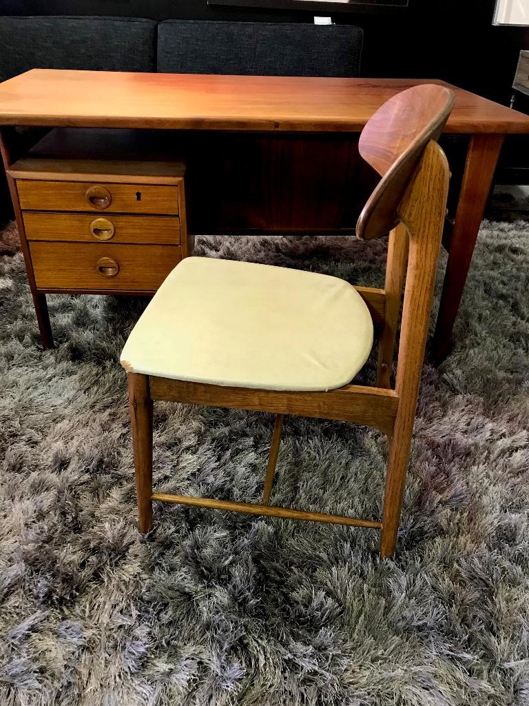 Povl Dinesen Mid-Century Teak Desk and Chair by Danish Designer Kai Kristiansen 5