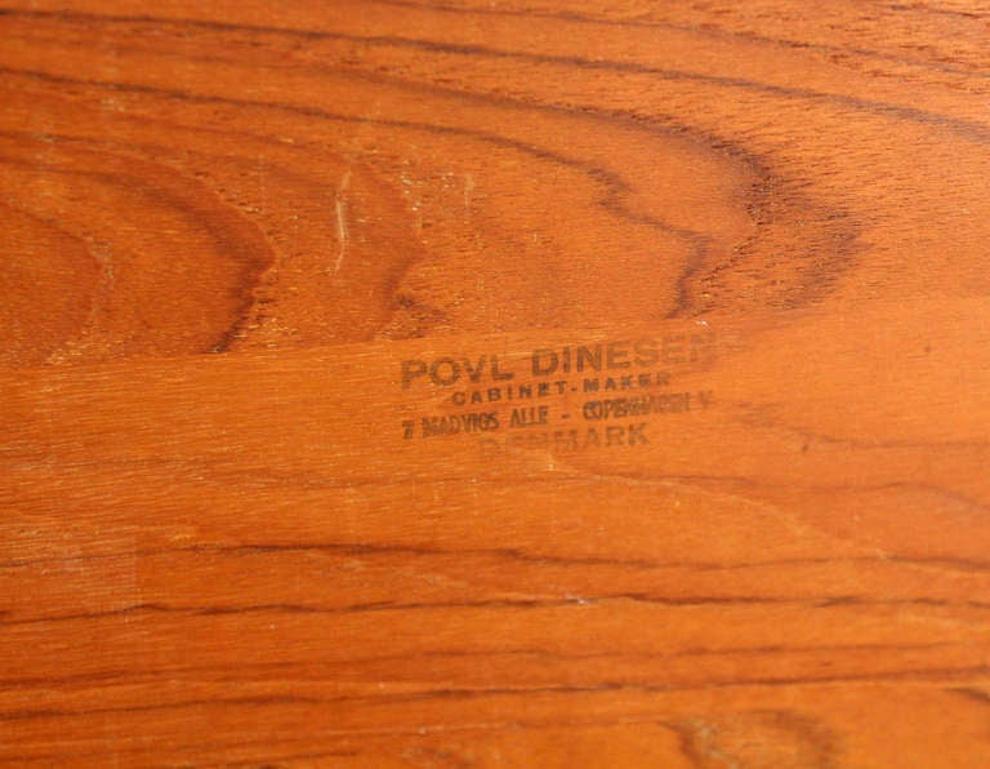 Lacquered Povl Dinesen Pair Danish Modern Teak End Tables Solid Tapered Dowel legs 1 Shelf For Sale