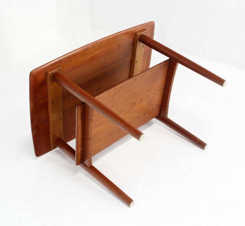 Povl Dinesen Pair Danish Modern Teak End Tables Solid Tapered Dowel legs 1 Shelf In Good Condition For Sale In Rockaway, NJ