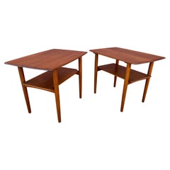 Povl Dinesen Pair Massiv Teak Zweistöckig End Tables