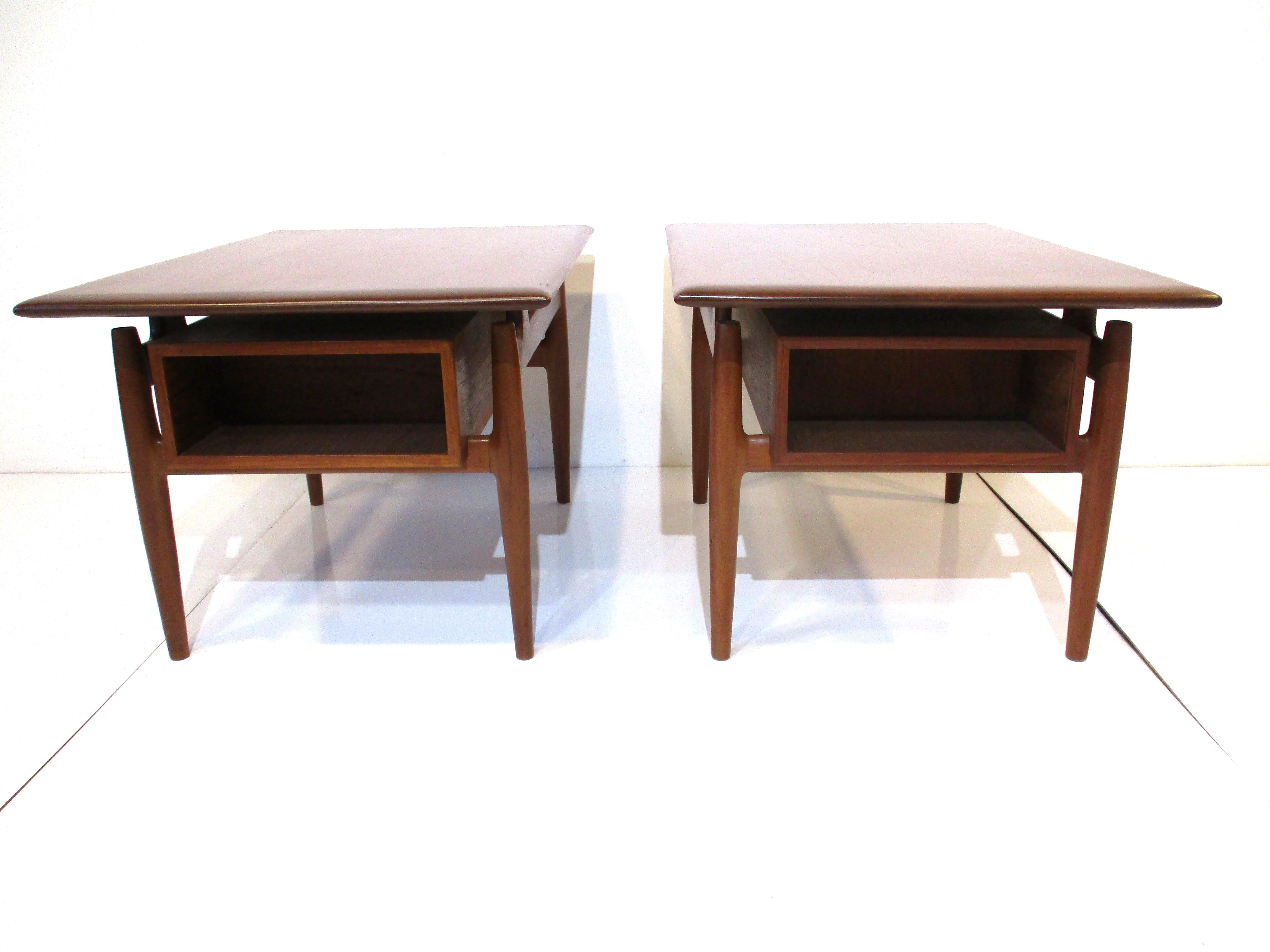 Tables d'appoint / Tables de nuit en teck Povl Dinesen, Danemark en vente 4