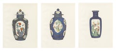 Powder-blue and Gold with Famille Verte, Three Kang-he Plates, 1911