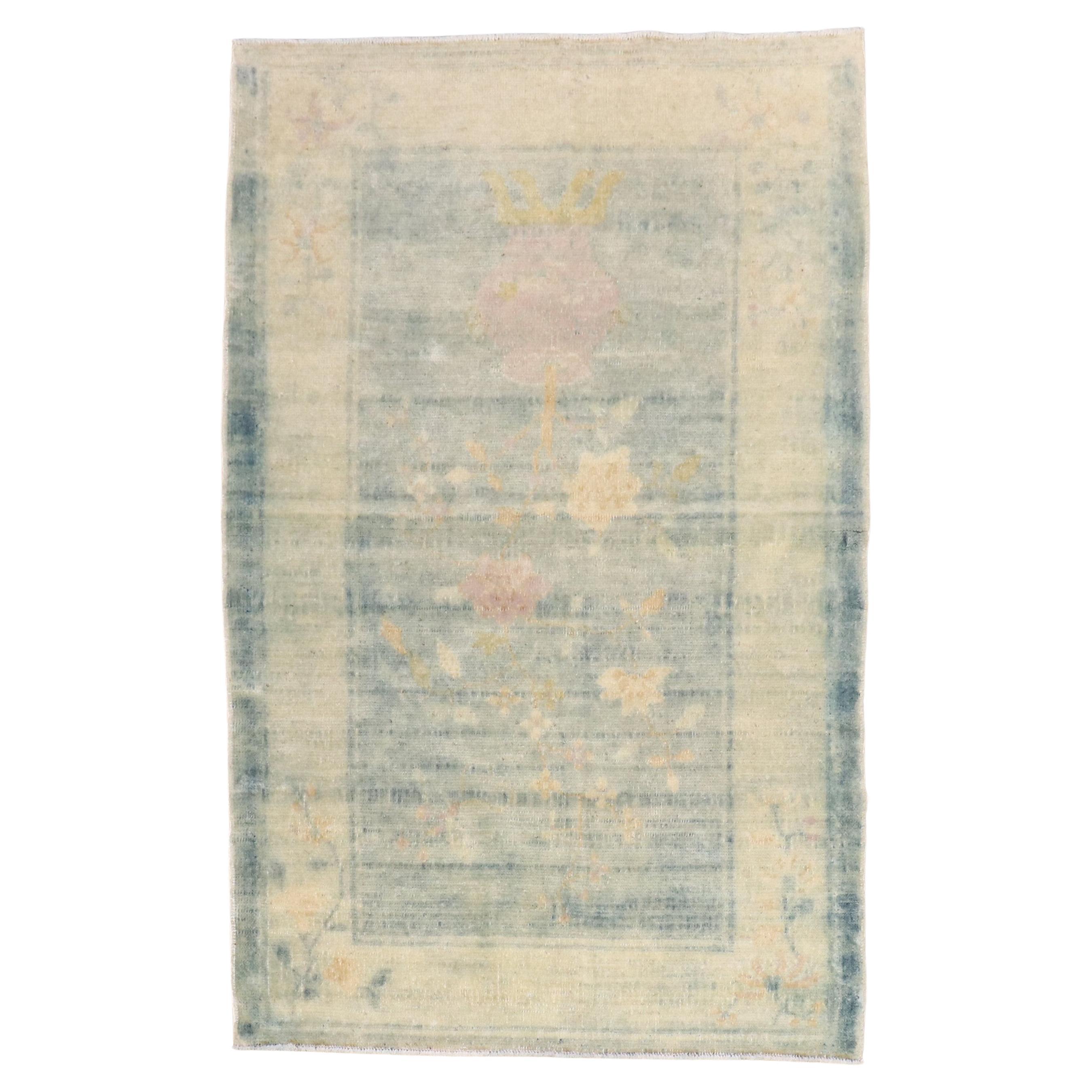 Powder Blue Chinese Rug For Sale