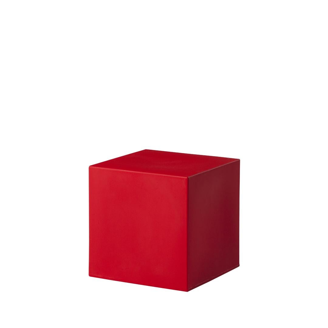 Contemporary Powder Blue Cubo Pouf Stool by SLIDE Studio For Sale