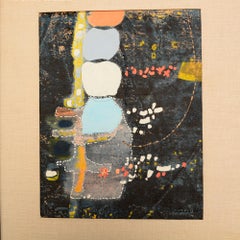 Powder Blue Mixed Collage Abstract Modern by Fred LAROS 1966 NYC Funky Art