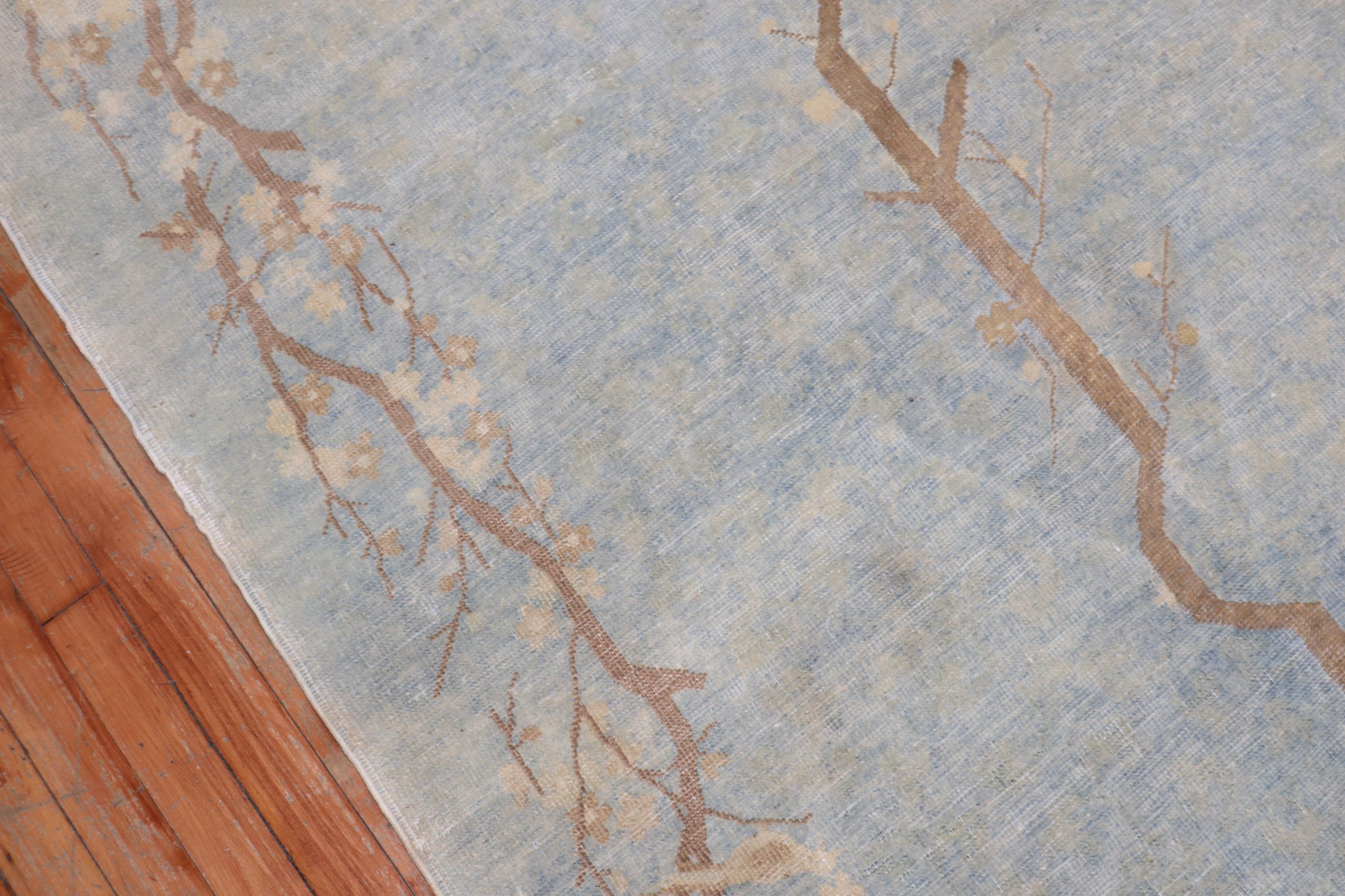 Alfombra china ovalada azul polvo en venta 3