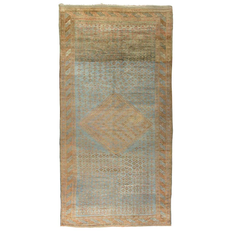 Unique Eclectic Persian Gallery Size Corridor Hallway Blue Field ...