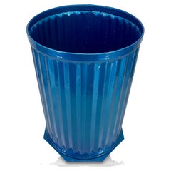 Powder Coated Blue Industrial Metal Bin, Umbrella Stand or Trash Can