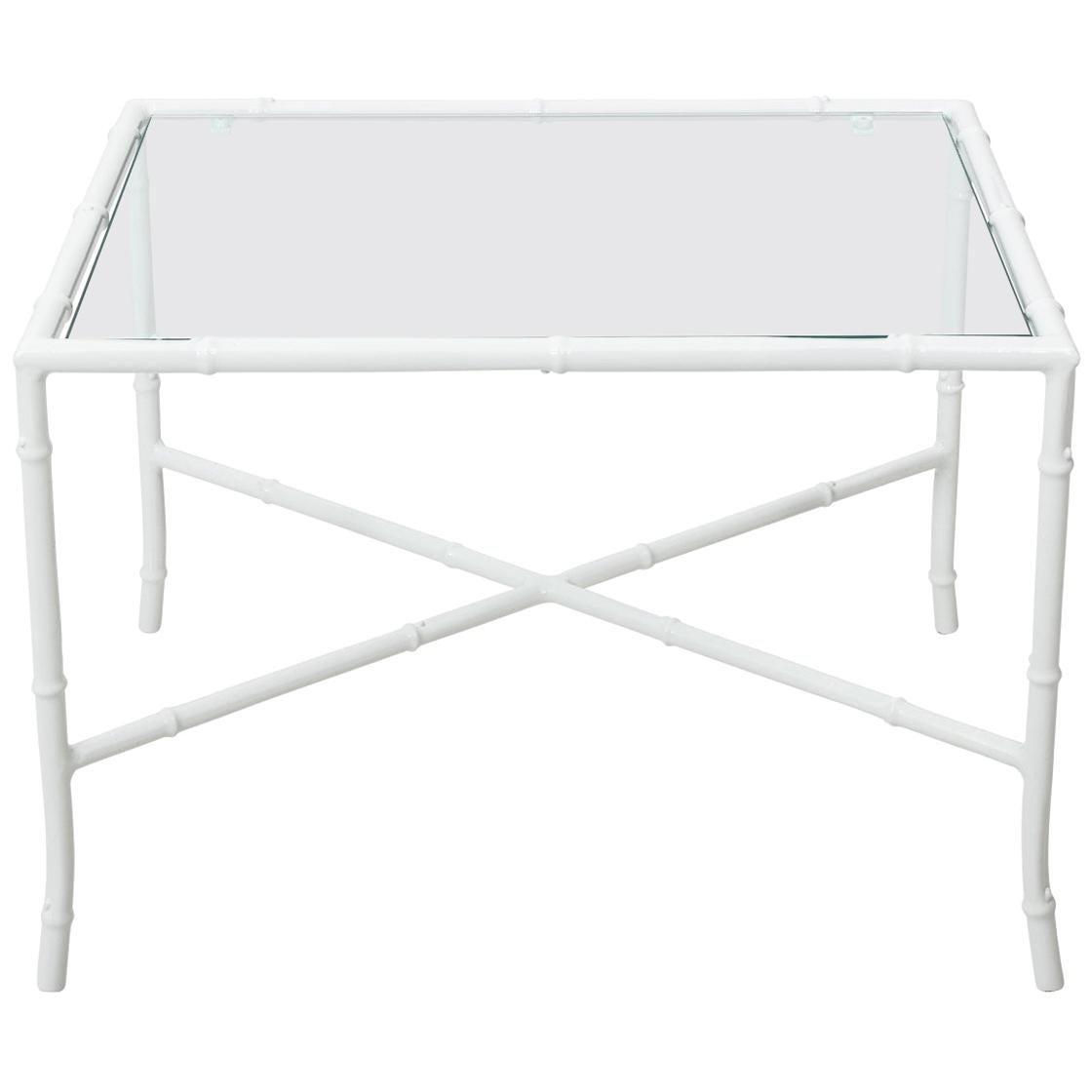 Powder Coated Faux Bamboo Side Table