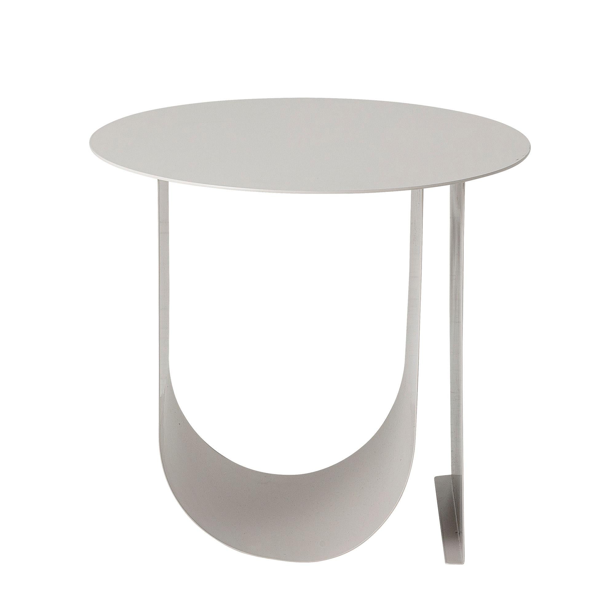 French Powder Coated Iron Metal Rounded Base Side Table