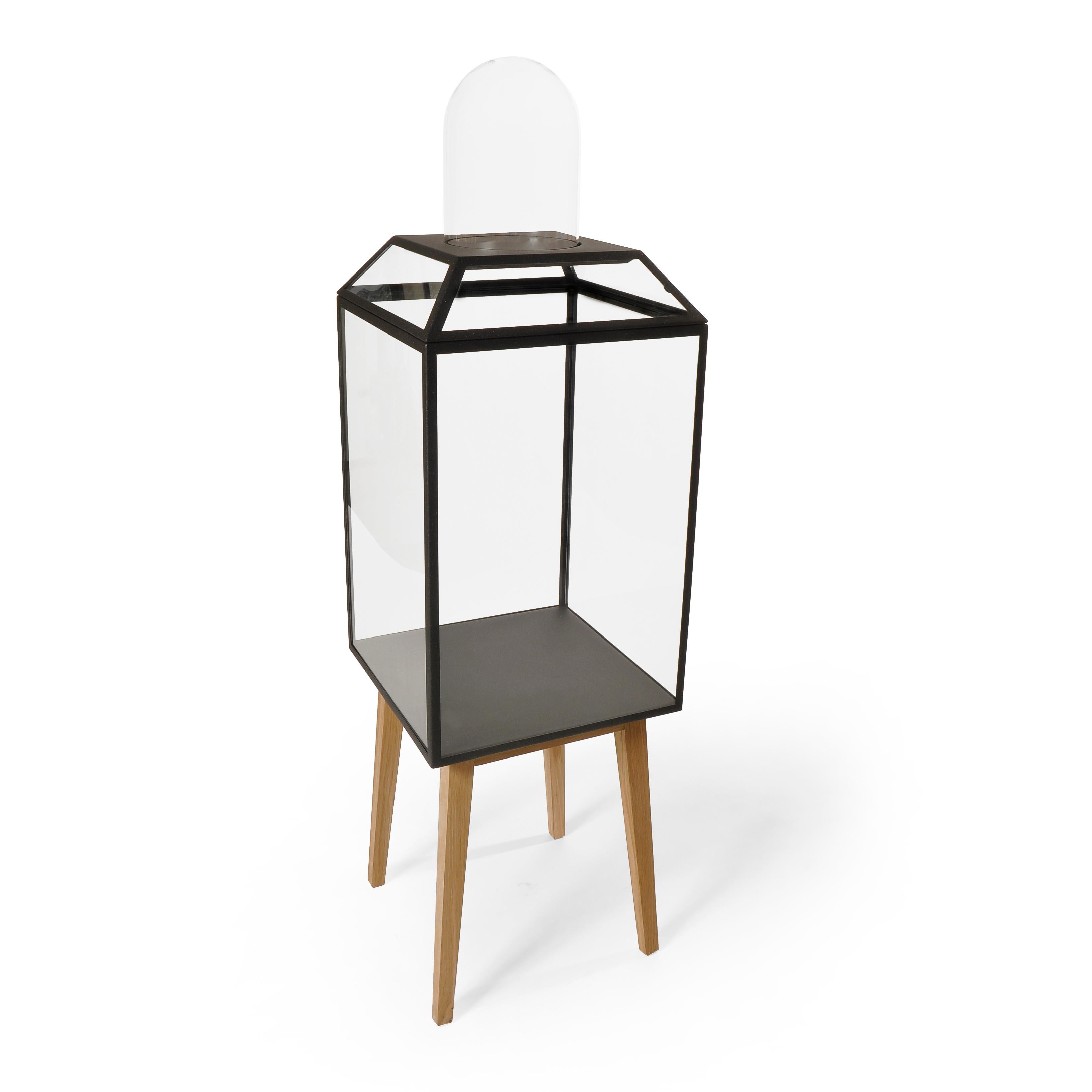 Dekorativer Schrank aus pulverbeschichtetem Stahl, Glas und Eichenholz 5 von JSPR (21. Jahrhundert und zeitgenössisch) im Angebot