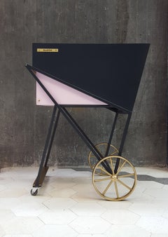 Pulverbeschichteter, glasierter Stahlwagen von Studio Caramel