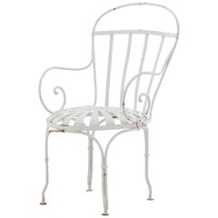 Powder Coated White Metal Patio Chair