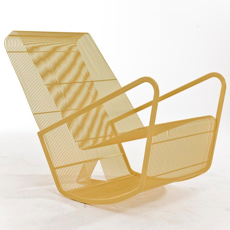 Powder Coated Wire Mesh Outdoor Rocking Chair by Egg Designs For Sale at 1stdibs