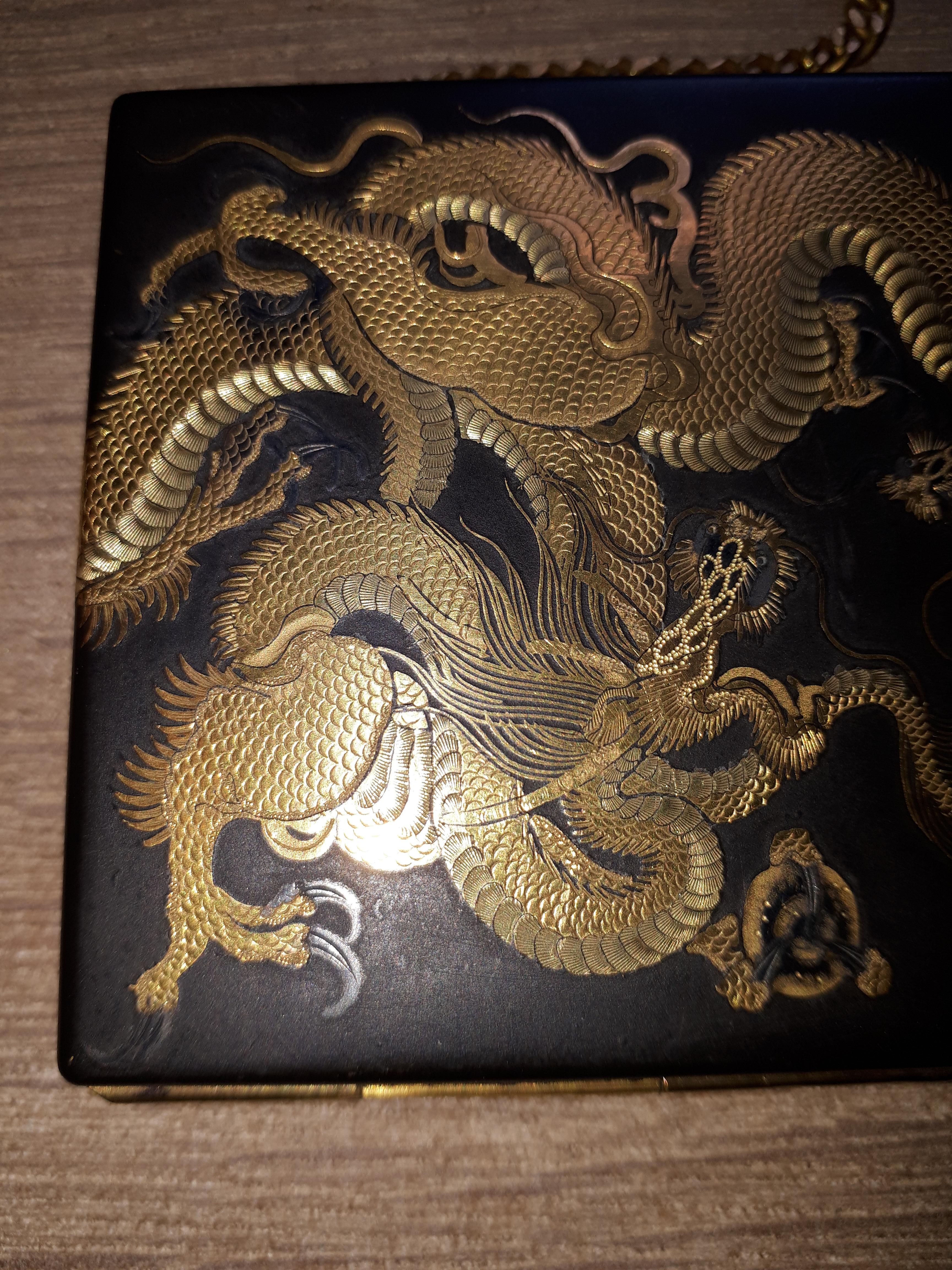 Gilt Powder Compact In The Style Of Komai, Meiji Era Japan For Sale