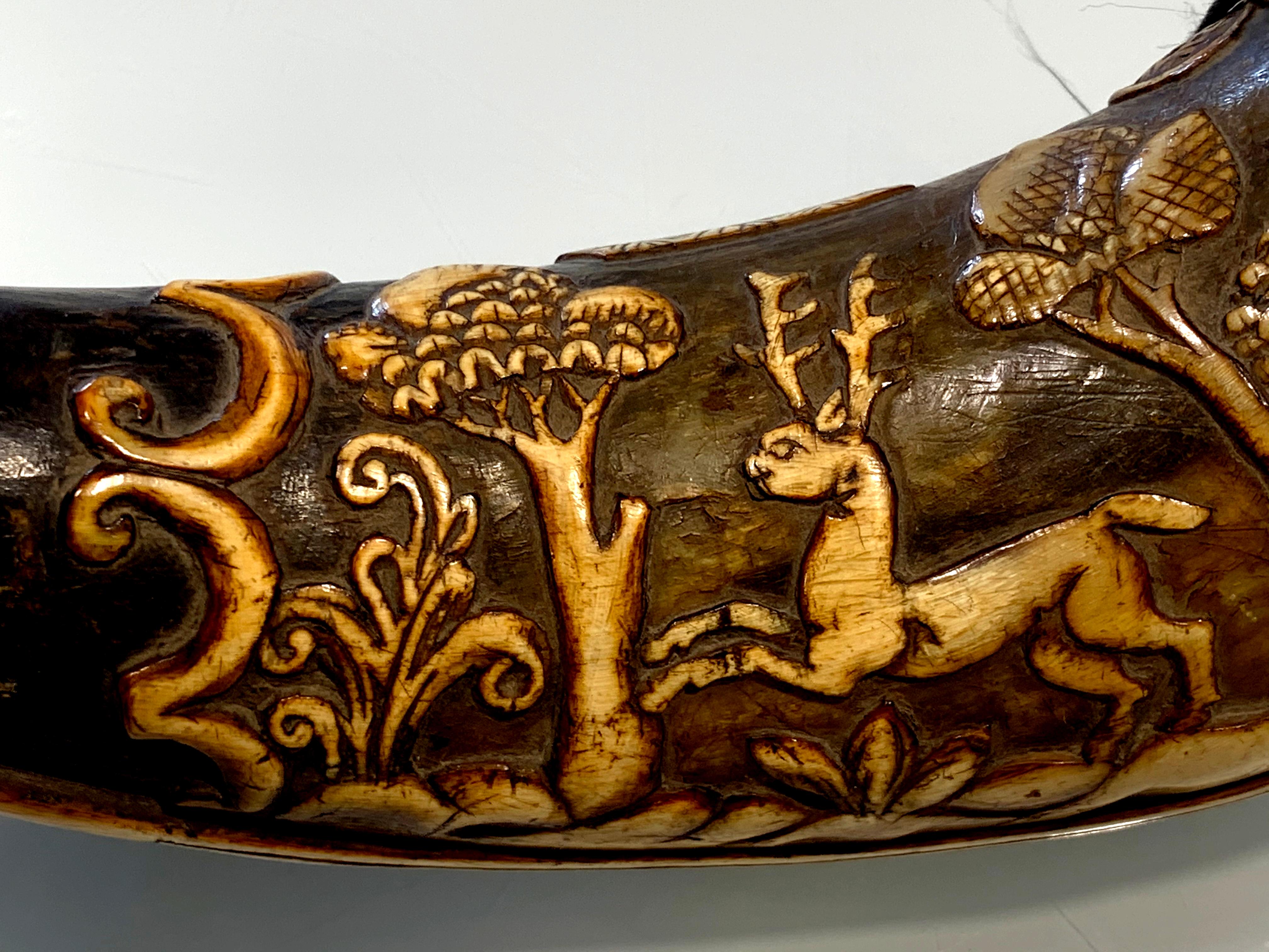 Hand-Crafted Powder Horn, 18th Century