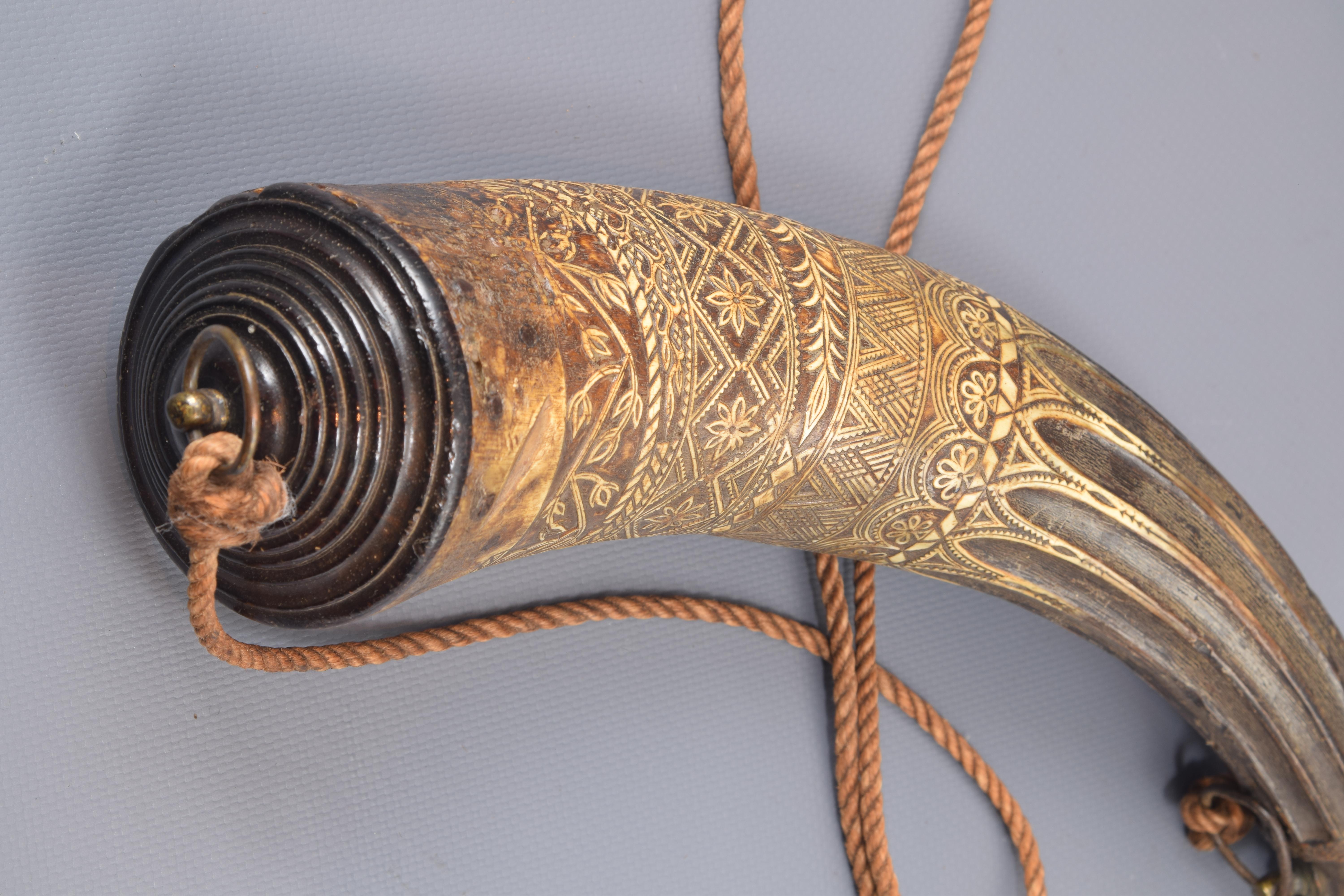 Other Powder Horn, Horn, Metal, Etc., Spain, 1847