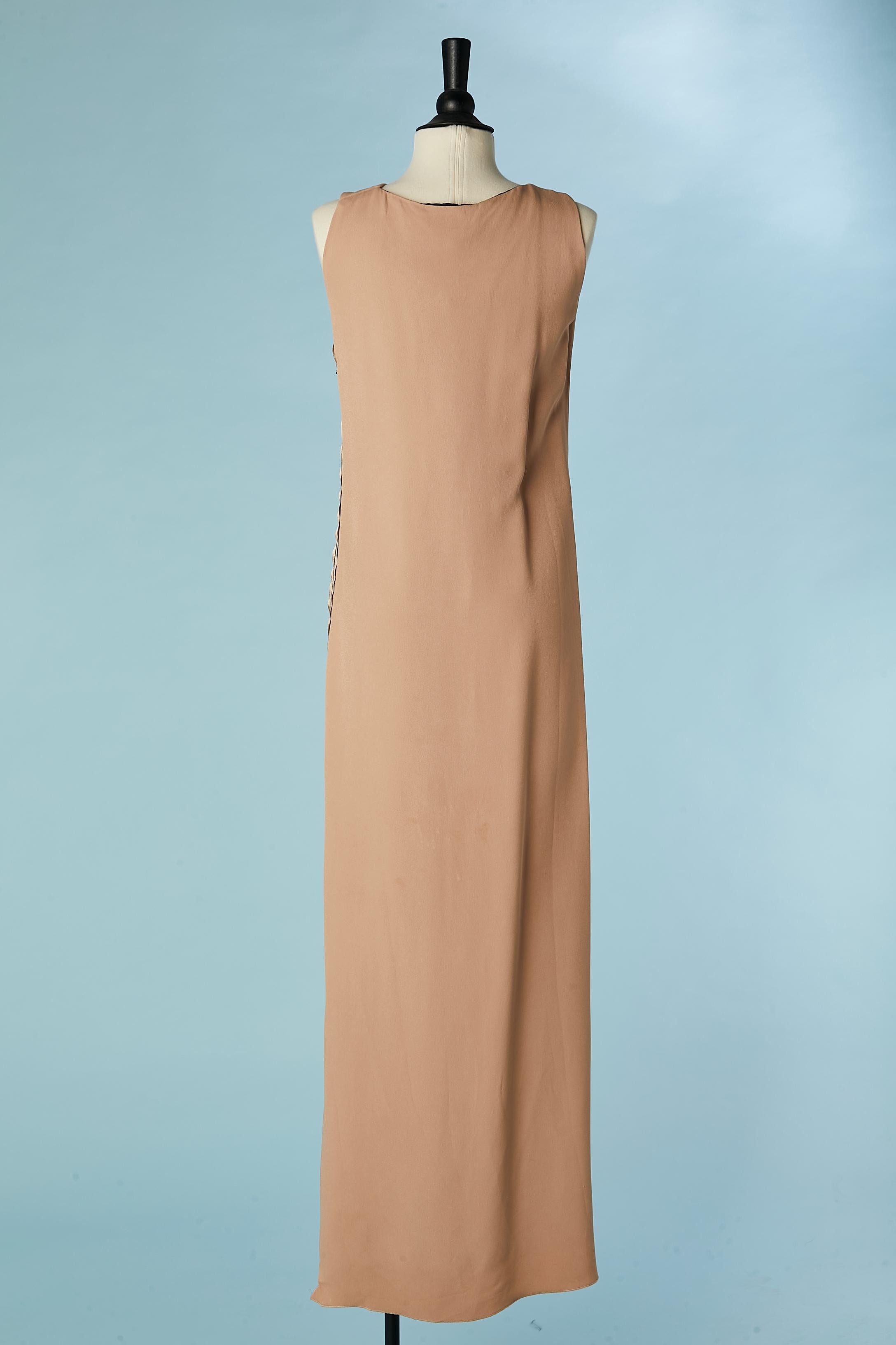 Powder pink crêpe evening dress with bow LANVIN by Alber Elbaz Summer 2015 In Excellent Condition For Sale In Saint-Ouen-Sur-Seine, FR