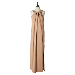 Powder pink crêpe evening dress with bow LANVIN by Alber Elbaz Summer 2015