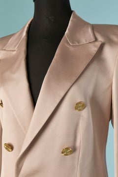 Blazer cruzado de satén rosa empolvado ALEXANDRE VAUTHIER