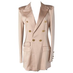 Powder pink satin double-breasted blazer ALEXANDRE VAUTHIER