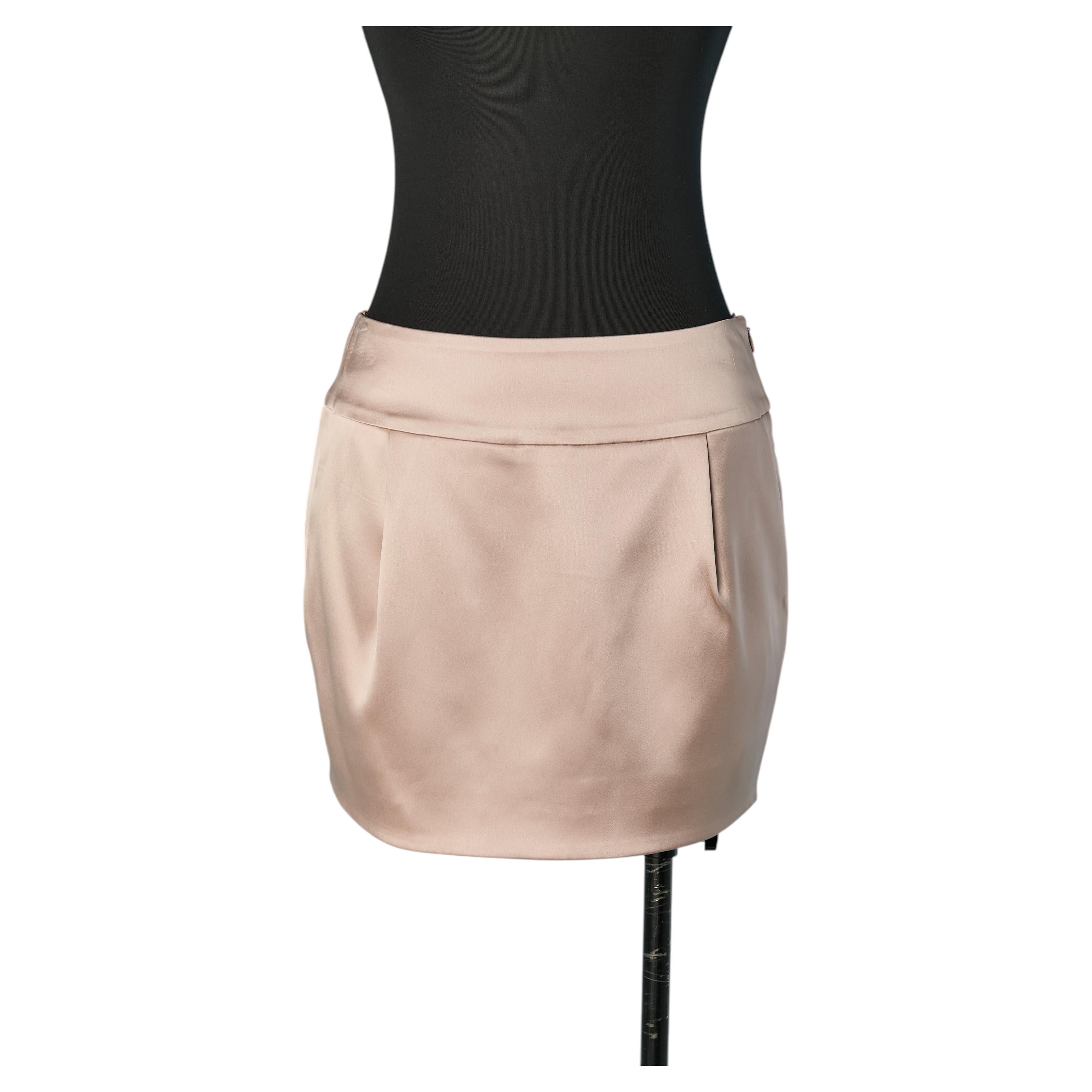 Powder pink satin mini skirt ALEXANDRE VAUTHIER