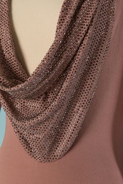 Top rosa cipria con scollatura di strass Alexandre Vauthier