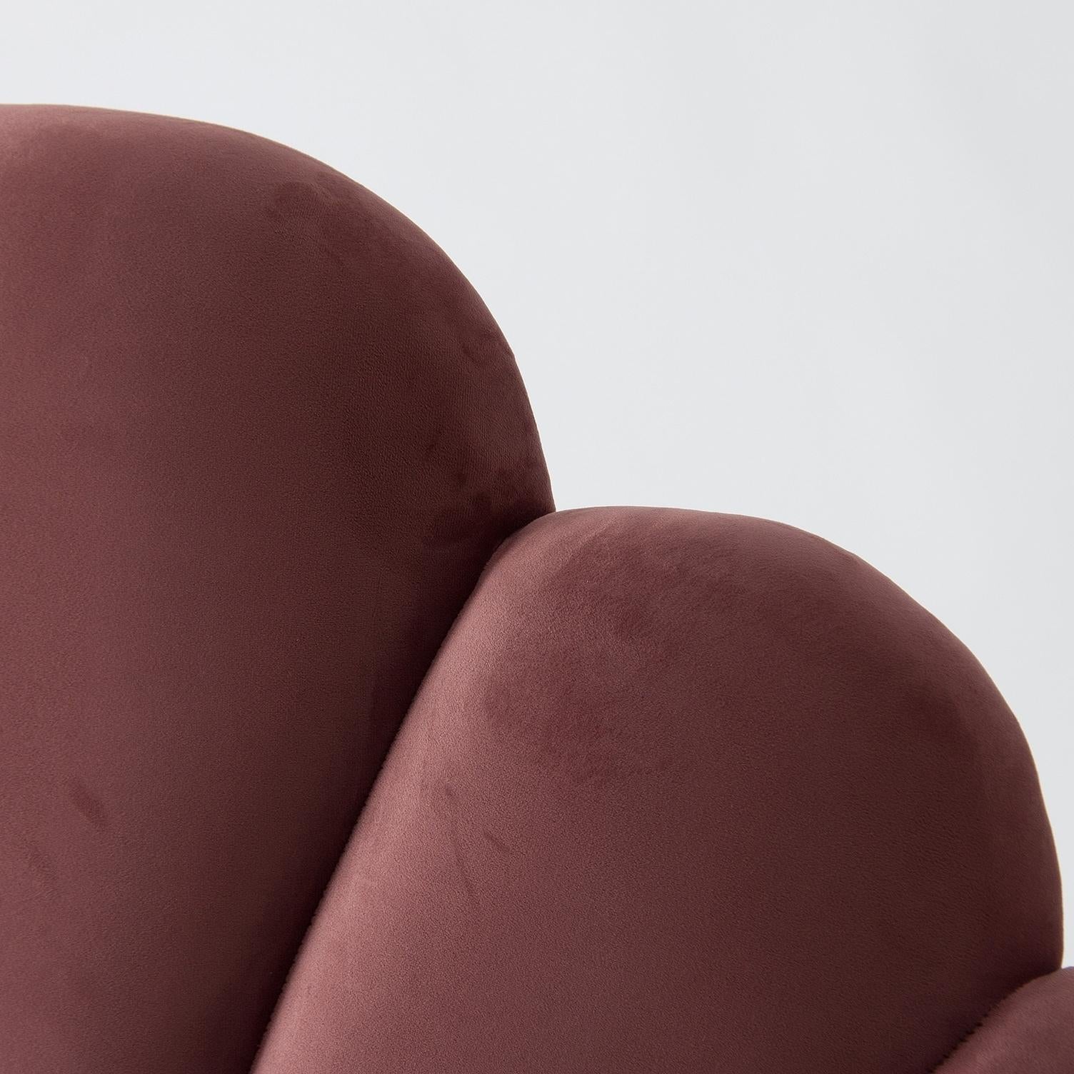 Europeo Testiera Queen Size in velluto rosa cipria e stile Art Déco