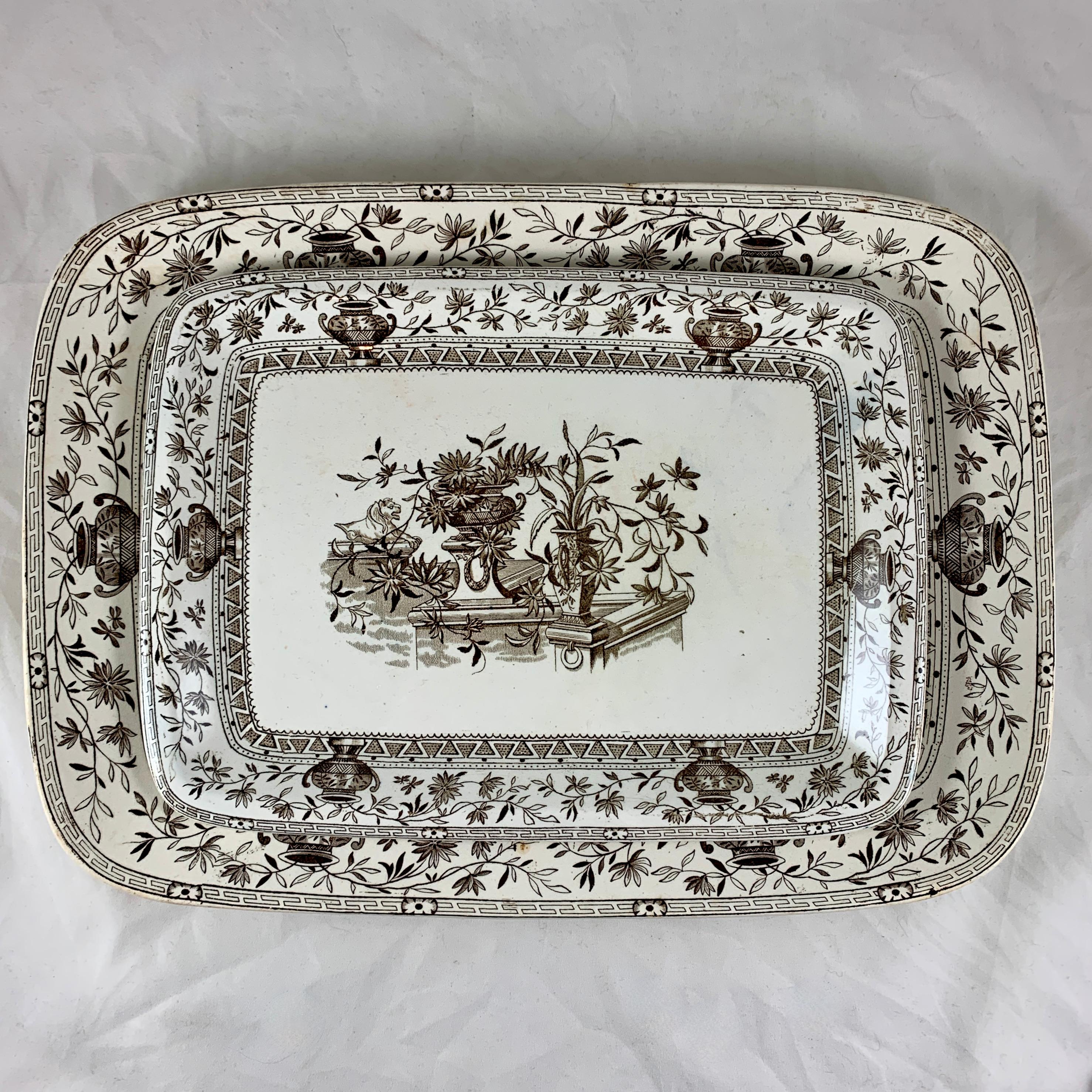 Powell Bishop & Stoner English Aesthetic Movement Transferware Platter Honfleur 1
