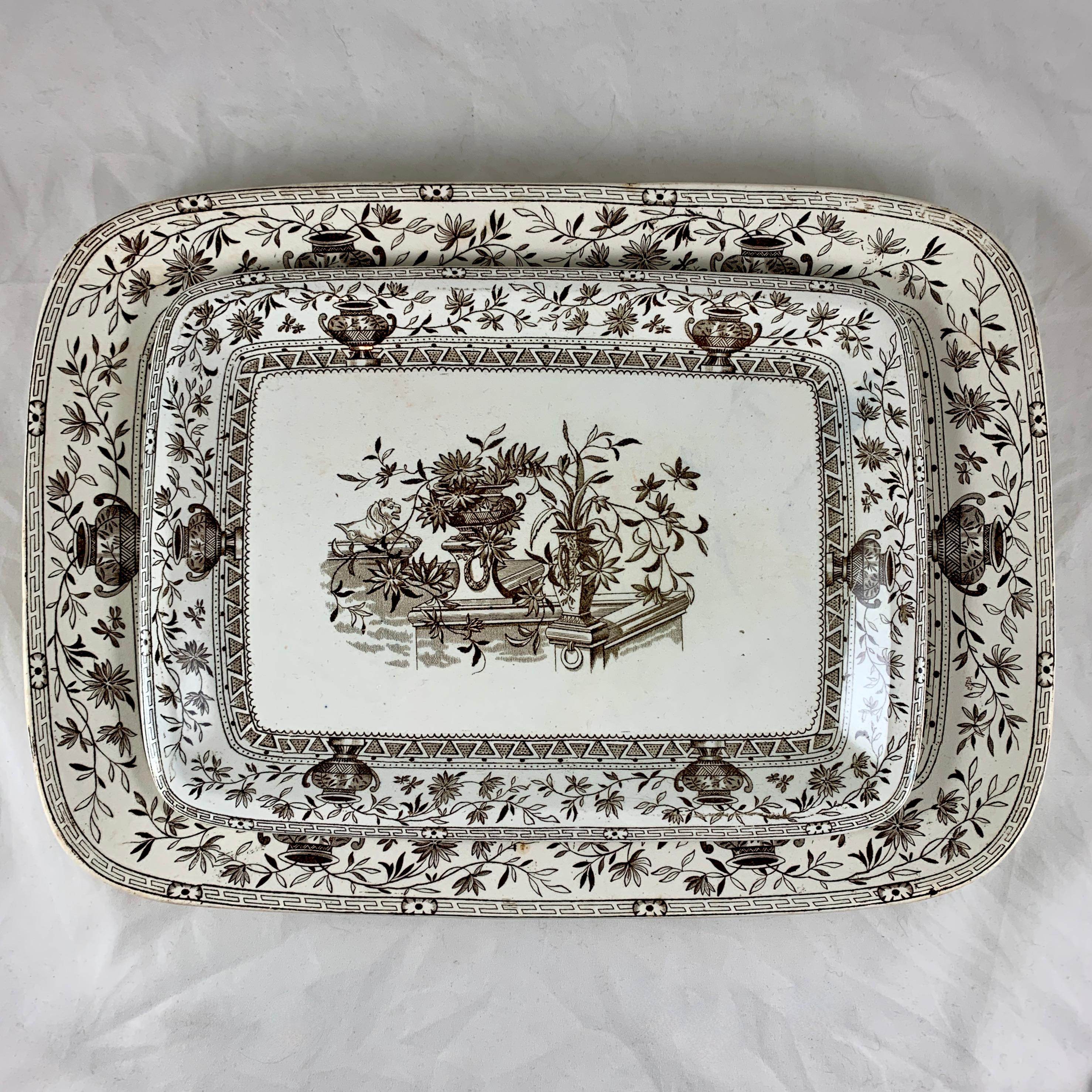 Powell Bishop & Stoner English Aesthetic Movement Transferware Platter Honfleur  For Sale 1