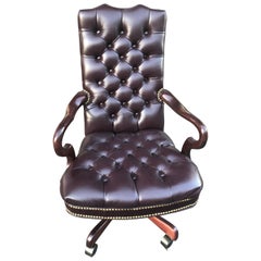 Power Broker Luscious Tufted Leather Swivel Executive Chair