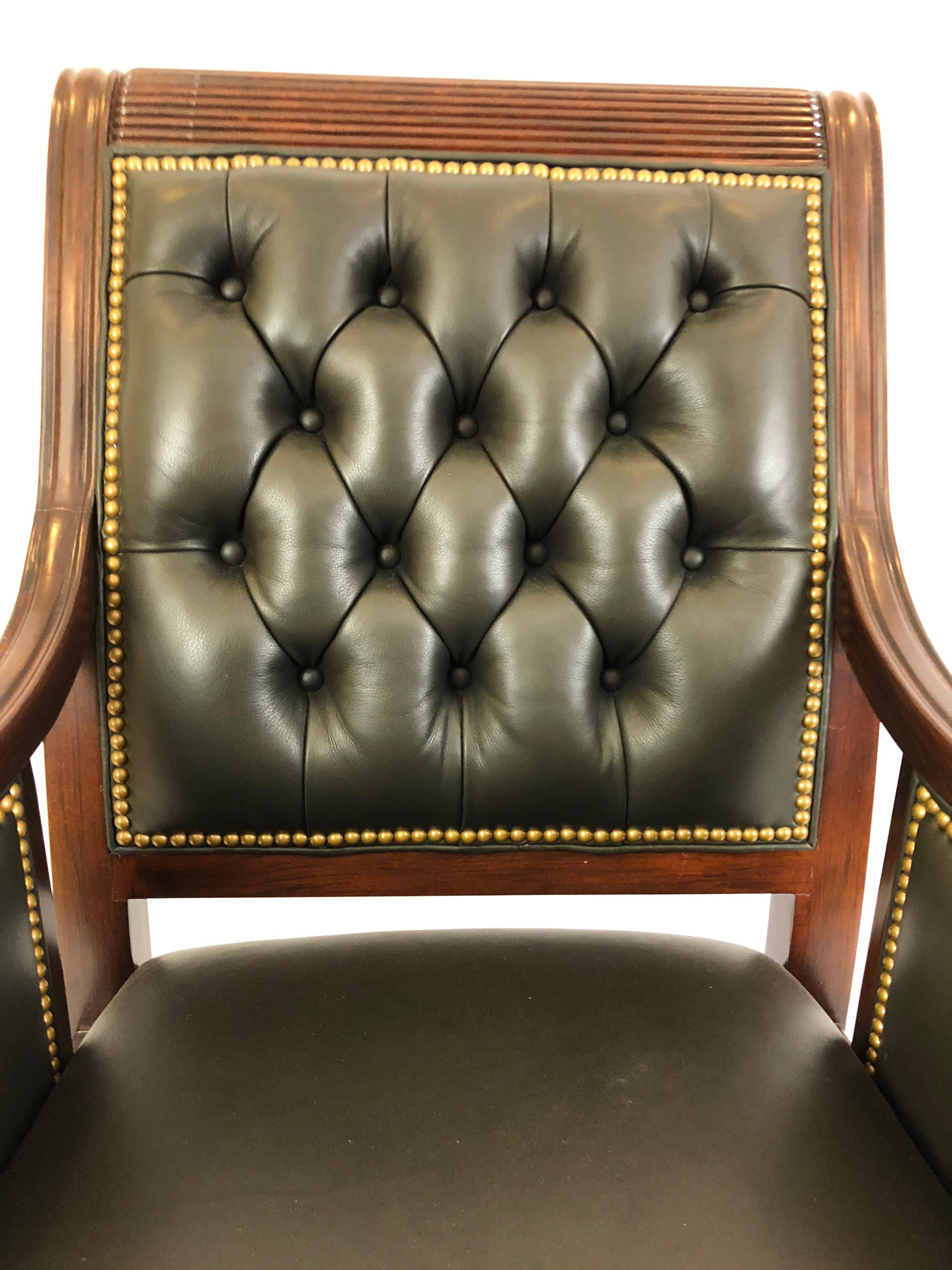 Power Broker Rich Hancock & Moore Leather and Mahogany Armchair 1