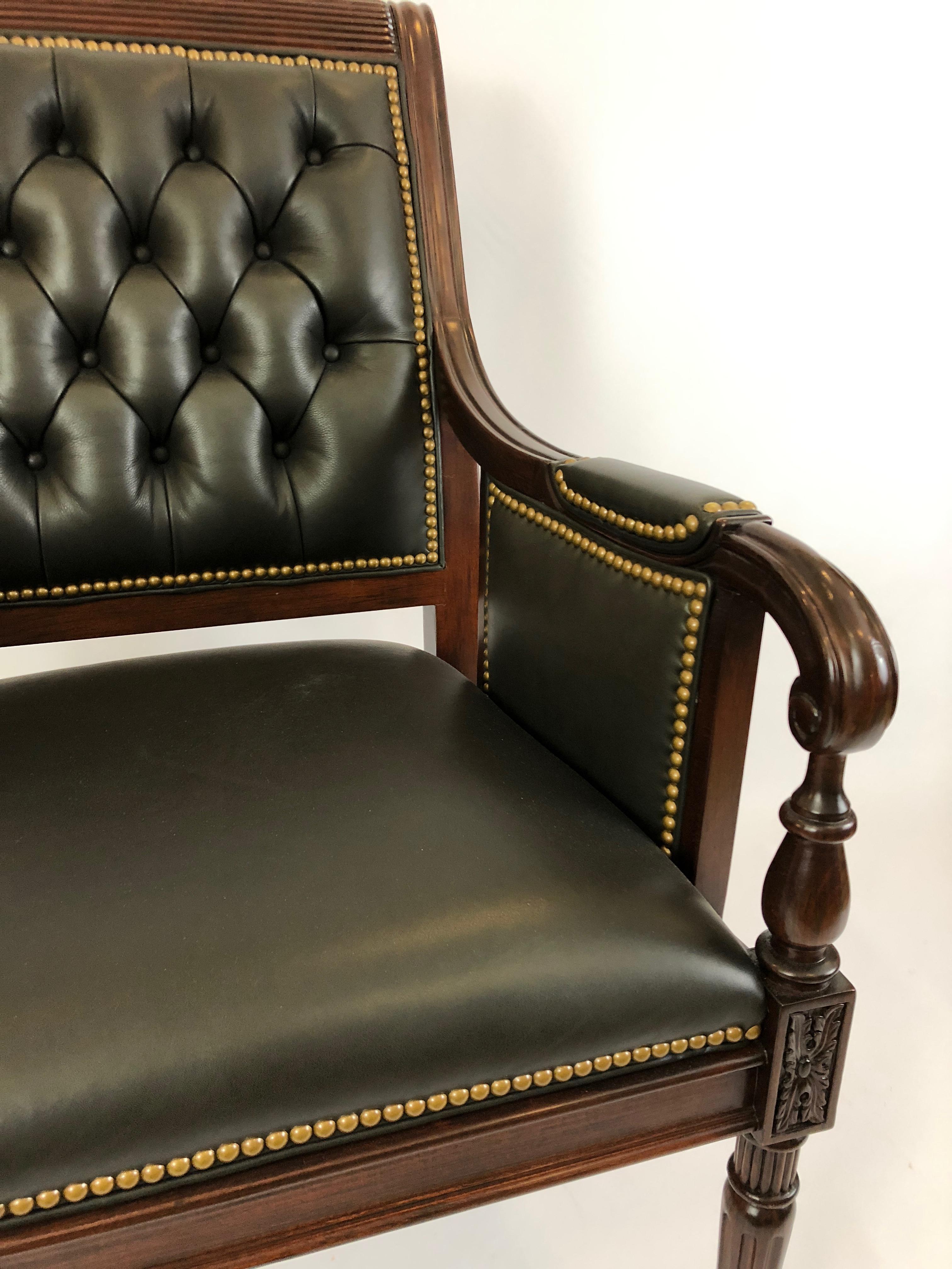 Power Broker Rich Hancock & Moore Leather and Mahogany Armchair 2