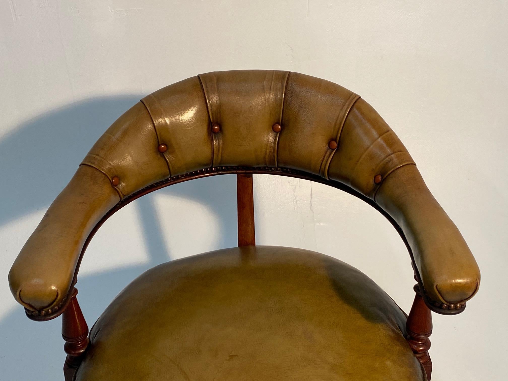 Power Broker Rotating English Leather Library or Desk Chair 1