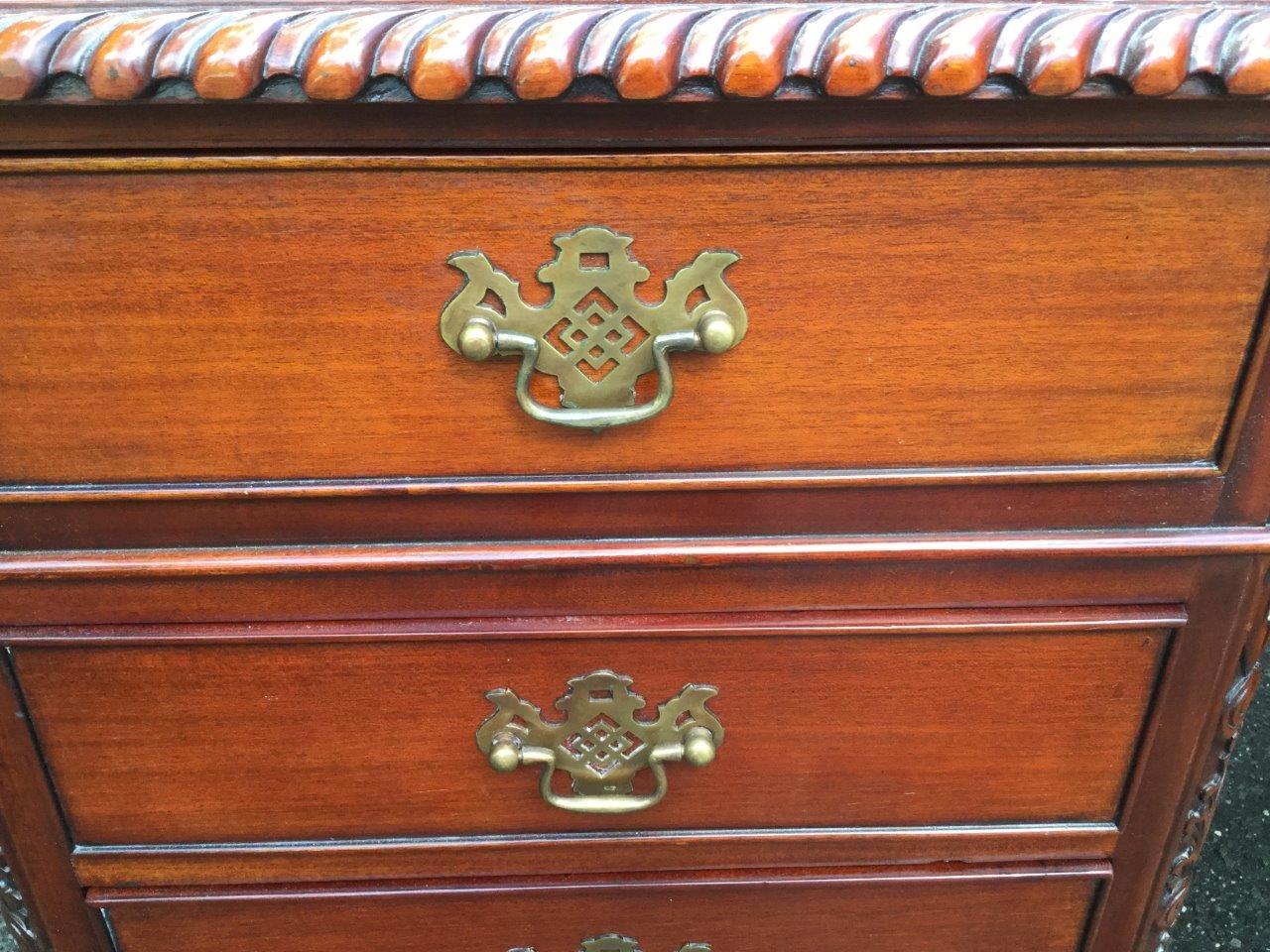 North American Power Broker Vintage Mahogany Partner's Desk