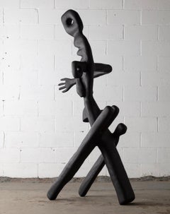 Organic Hand Carved Oiled Black Walnut Sculpture by Casey McCafferty