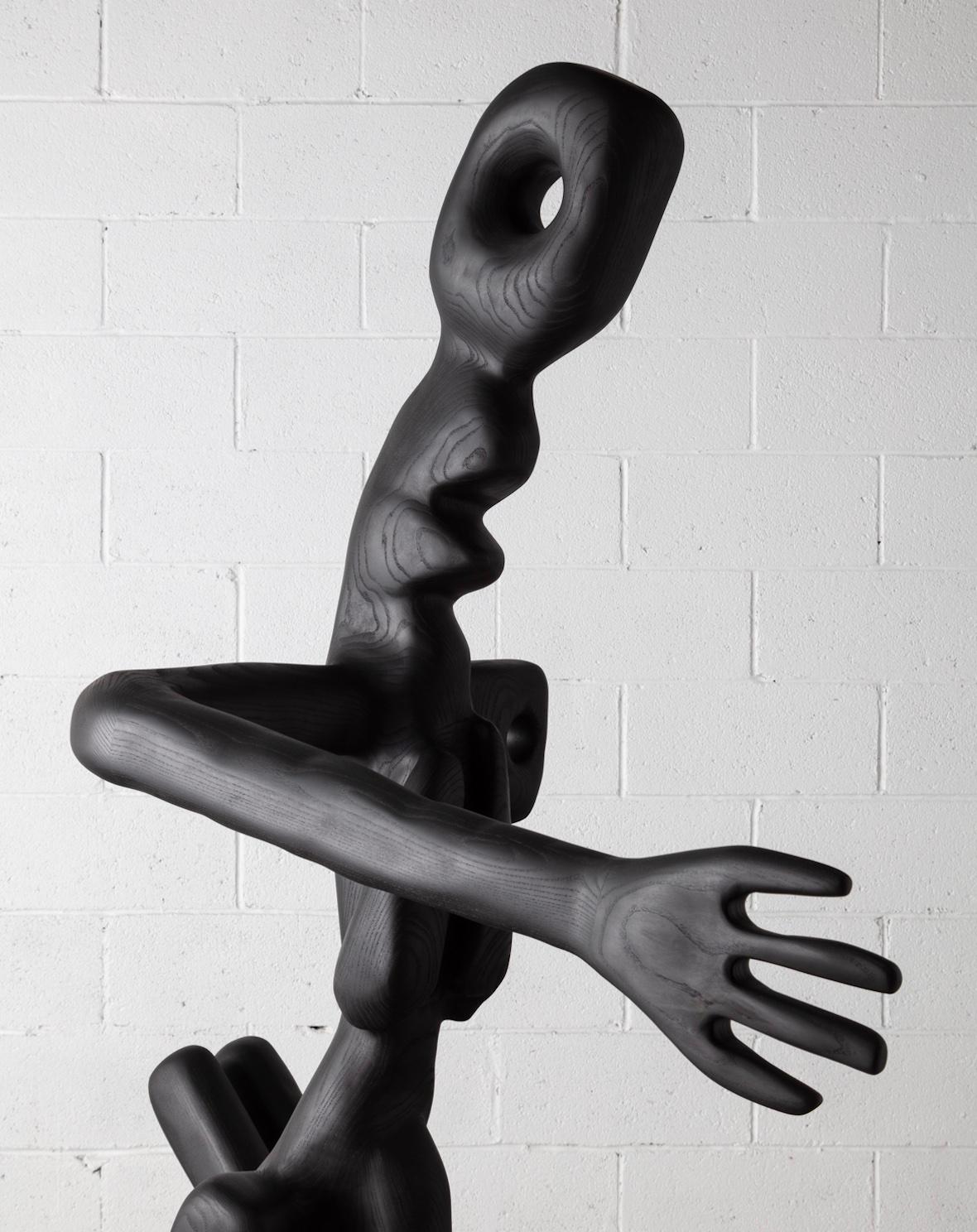 Other Organic Hand Carved Oiled Black Walnut Sculpture by Casey McCafferty For Sale