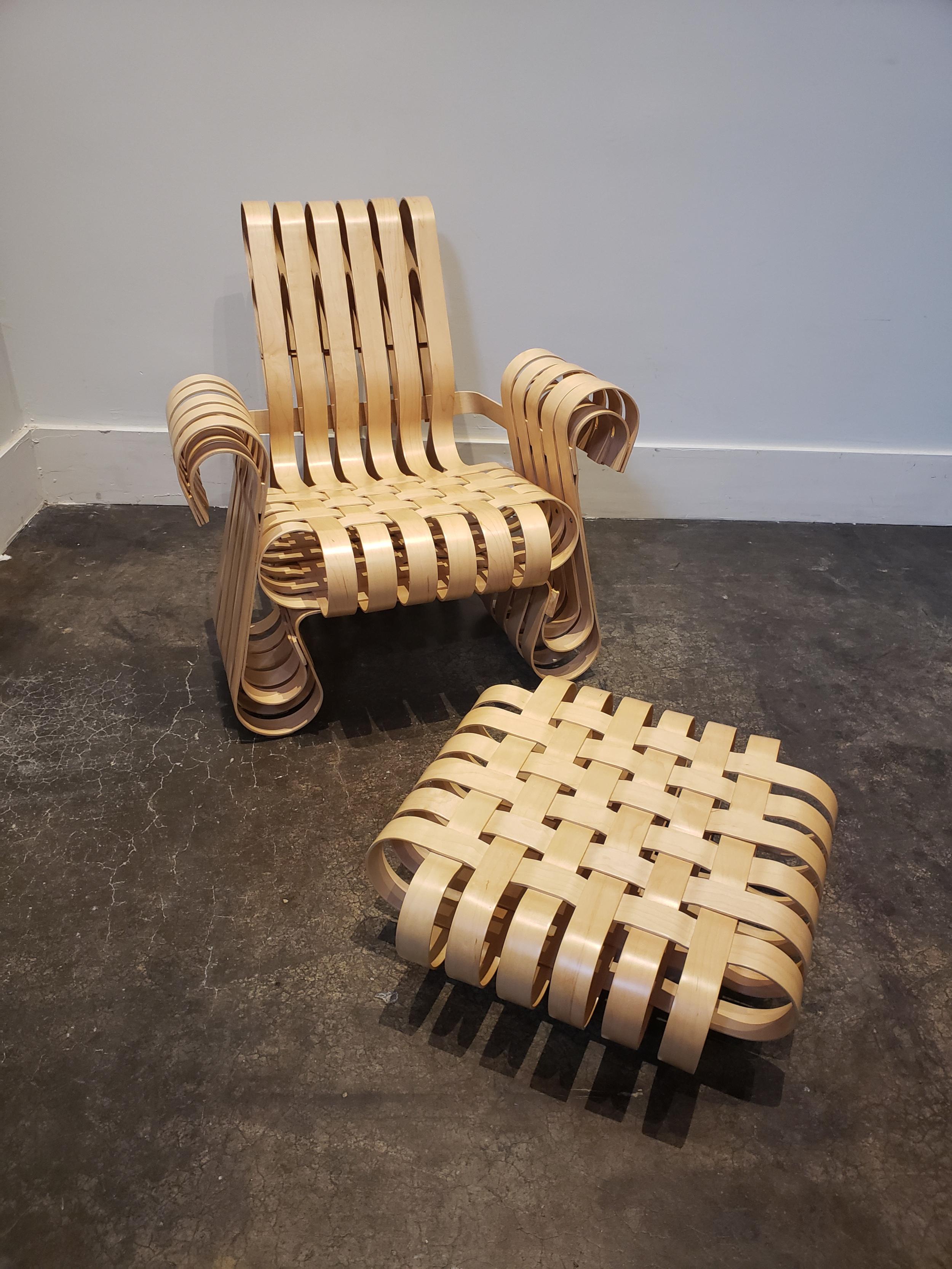 Post-Modern Power Play Chair and Ottoman by Frank Gehry for Knoll