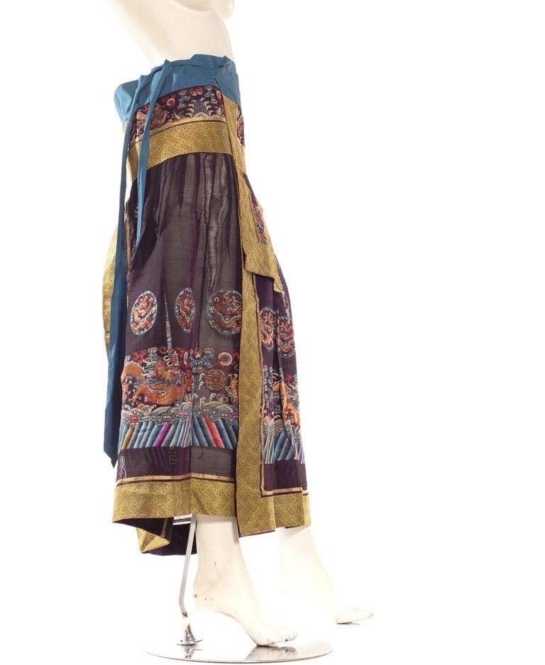 Women's Powered Blue Multicolored Chinese Skirt For Sale
