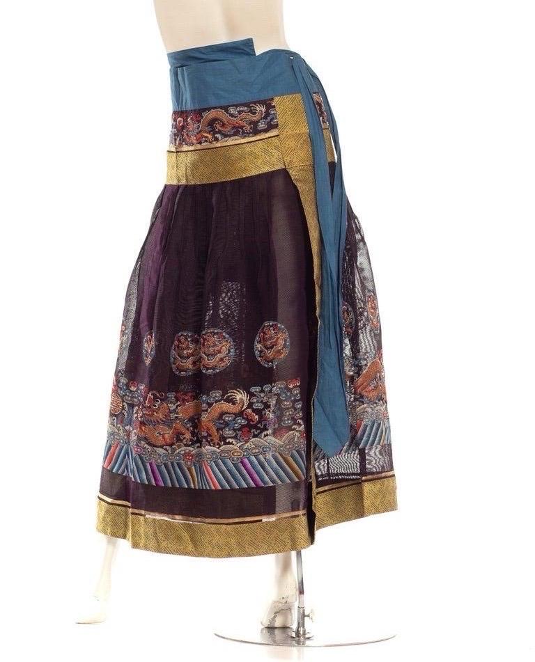 Powered Blue Multicolored Chinese Skirt For Sale 1