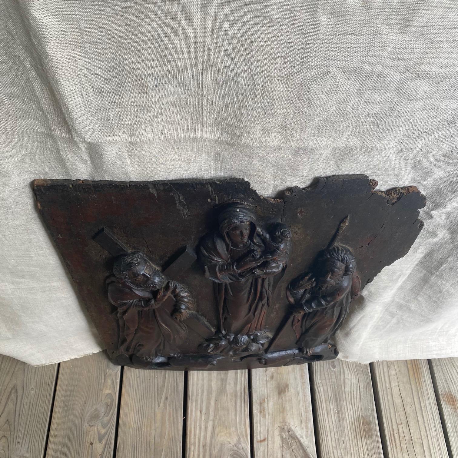 Powerful 18th Century Bas Relief Baroque Religious Plaque  For Sale 1