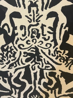 Powerful Black and White Painting on Paper by Thomas George